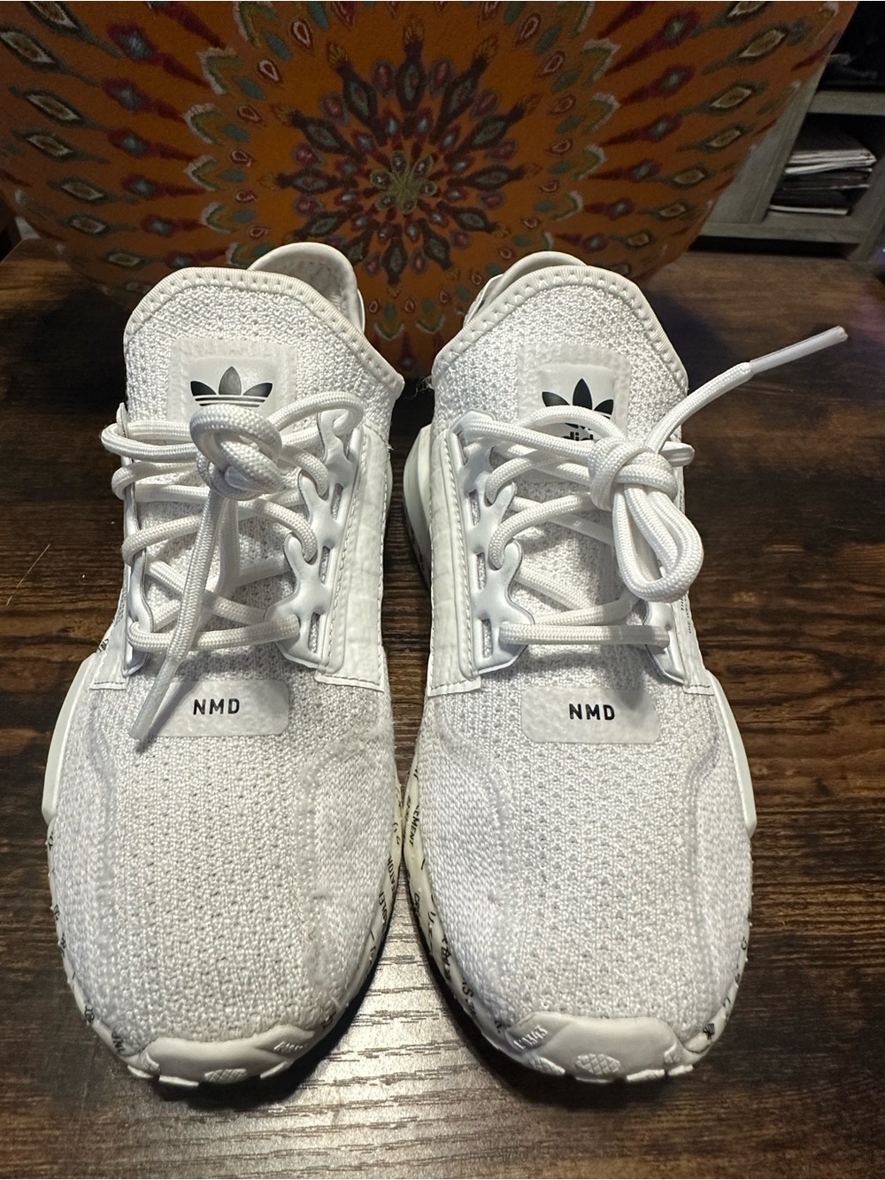 adidas unisex White NMD Primeknit Sneakers Sz 4.5